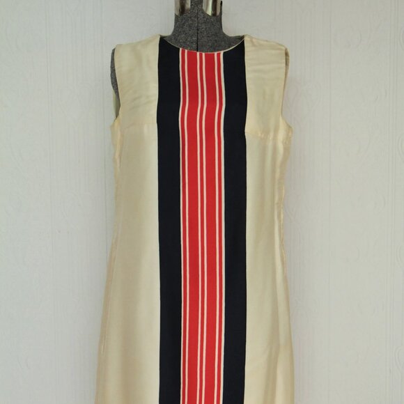 1970 B.H. Wragge silk racer stripes dress - Picture 1 of 4